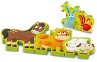 Puzzle - HaPe Puzzle obustronne Zwierzątka i cyfry 10 elementów, 34,2 x 1,2 x 13 cm - miniaturka - grafika 1