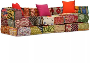vidaXL Patchworkowa sofa modułowa, 3-osobowa - Sofy i kanapy vidaXL Patchworkowa sofa modułowa, 3-osobowa - Sofy i kanapy - miniaturka - grafika 1