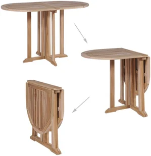 vidaXL Składany stół jadalniany i 4 krzesła, lite drewno tekowe - Meble ogrodowe vidaXL Składany stół jadalniany i 4 krzesła, lite drewno tekowe - Meble ogrodowe - miniaturka - grafika 2
