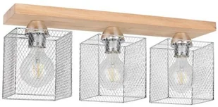 Spotlight Industrialna LAMPA sufitowa NORMAN WOOD 8175360 metalowa OPRAWA druciane klatki loftowy plafon brzoza chrom 8175360 - Lampy sufitowe - miniaturka - grafika 4
