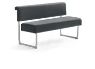 Sofy i kanapy - AJ Produkty Sofa START, 1400 mm, tkanina, antracyt, biały - miniaturka - grafika 1