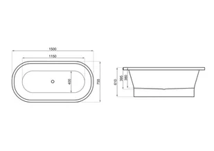 Polimat Wanna akrylowa wolnostojąca Amona New 150x75 0005 523-975-159 - Wanny - miniaturka - grafika 5