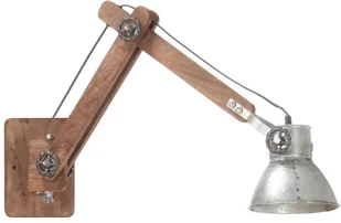 VidaXL Lampa ścienna w industrialnym stylu, srebrna, okrągła, E27 320575 - Lampy sufitowe - miniaturka - grafika 2