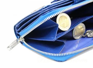 Pierre Cardin Portfel Damski Skóra Naturalna Z Suwakiem Piórnik 13 cm Lakierowany - Portfele - miniaturka - grafika 12