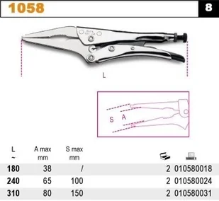 Beta SZCZYPCE NASTAWNE SAMOBLOKUJĄCE 240MM 1058/240 (1052/240) - Kombinerki i obcęgi - miniaturka - grafika 6