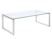 Ławy i stoliki kawowe - Unique Vente Stolik kawowy FREYA - Hartowane szkło i chromowany metal - miniaturka - grafika 1