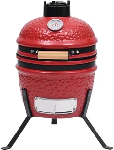 vidaXL Lumarko Ceramiczny grill kamado z wędzarnią, 2-w-1, 56 cm, czerwony! 316095 - Grille - miniaturka - grafika 5