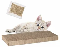 Drapaki dla kotów - Relaxdays tektura do drapania, prostokątna, z miętą dla kotów, zabawka dla kota z tektury falistej, powierzchnia do drapania, wys. x szer. x głęb. 4 x 45,5 x 23,5 cm, brązowa - miniaturka - grafika 1