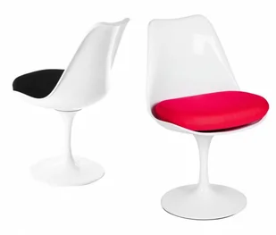 King Home Krzesło 48x52x79cm Tulip czarno-białe PC-08 BIALY.CZARNA - Krzesła - miniaturka - grafika 5