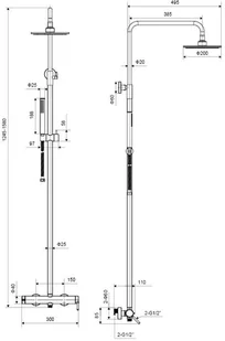 Actima Kolumna natryskowa Rain PI chrom AREX.1281CR - Zestawy prysznicowe - miniaturka - grafika 3