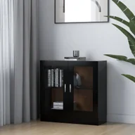 Witryny - VidaXL Witryna, czarna, 82,5x30,5x80 cm, płyta wiórowa 802742 VidaXL - miniaturka - grafika 1
