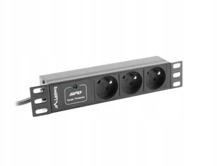 Lanberg Lanberg listwa zasilająca Rack PDU 10 1U 10A 3x 230v PL 2m czarna (PDU-03E-0200-IEC-BK) - Listwy zasilające - miniaturka - grafika 2