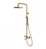 Zestawy prysznicowe - Omnires Y1234AL GL System wannowo-prysznicowy natynkowy termostatyczny ZŁOTY - miniaturka - grafika 1