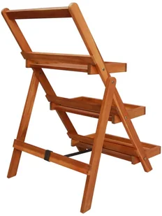 vidaXL Stojak na rośliny, 3-poziomy, 50x63x80 cm, lite drewno akacjowe - Donice - miniaturka - grafika 4