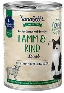 Sanabelle Jagnięcina, wołowina i olej lniany puszka 400g - Mokra karma dla kotów - miniaturka - grafika 2