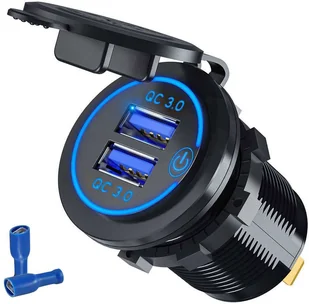 Alogy Ładowarka samochodowa zasilacz konektory Alogy 2x USB QC 3.0 LED 8857X5 - Ładowarki samochodowe - miniaturka - grafika 6