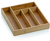 Akcesoria do sztućców - Kela Kalma skrzynka na sztućce, wkład do szuflady z 8 przegródkami, wysuwana, 35 x 43 x 6,5cm, materiał bambus 12011 - miniaturka - grafika 1