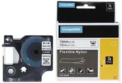 Papier do drukarek - Dymo Taśma zamiennik 18488, 12mm x 3, 5m czarny druk / biały podkład, nylon flexi - miniaturka - grafika 1