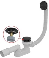 Syfony - Alca plast SYFON WANNOWY L 80 CM + CLIK/CLAK , CZARNY-MAT AQ/A507BLACK-80 - miniaturka - grafika 1