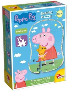 Lisciani Giochi lisciani giochi Puzzle 12el kształtowe Świnka Peppa z misiem 68326 - Puzzle - miniaturka - grafika 2