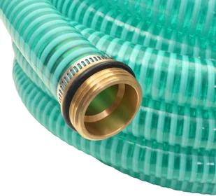 vidaXL Wąż ssący z mosiężnymi złączkami, 7 m, 25 mm, zielony - Węże ogrodowe i zraszacze - miniaturka - grafika 3