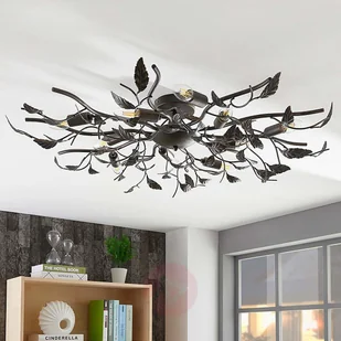 Lampenwelt com Duża lampa sufitowa LED Yos, płatki - Lampy sufitowe - miniaturka - grafika 2