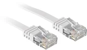 Kable miedziane - Lindy 47502 Kabel sieciowy skrętka) RJ45 Cat.6 U/UTP płaski Biały 2m LY-47502 - miniaturka - grafika 1