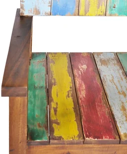 VidaXL Lumarko Ławka, 115 cm, lite drewno z odzysku 326182 VidaXL - Ławki do przedpokoju - miniaturka - grafika 6