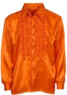 Stroje karnawałowe - Widmann widman satyna koszula z zamkiem z falbankami, xxl, pomarańczowy 01190 - miniaturka - grafika 1