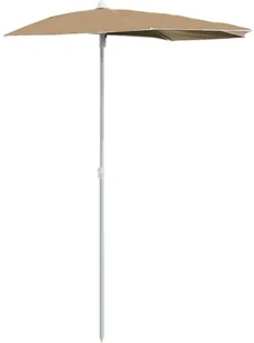 vidaXL Półokrągły parasol ogrodowy na słupku, 180x90 cm, kolor taupe 315562 - Parasole ogrodowe - miniaturka - grafika 2