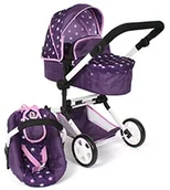 Wózki dla lalek - Bayer Chic 2000 Chic 2000 592 71 wózek dla lalek Linus, 3 w 1 zestaw wózków dla lalek z fotelikiem samochodowym, gwiazdy liliowe 592 71 - miniaturka - grafika 1