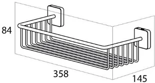 Tiger Onu Prostokątny koszyk prysznicowy chrom 13180.3.03.46 - Wieszaki łazienkowe - miniaturka - grafika 2