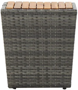 vidaXL 3-częściowy zestaw ogrodowy bistro, rattan PE i akacja, szary - Meble ogrodowe - miniaturka - grafika 8