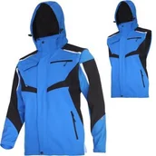 Odzież robocza - LAHTI PRO Kurtka softshell z kapturem i odpinanymi rękawami niebieska L40930 3XL - miniaturka - grafika 1