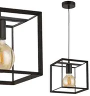 Lampy sufitowe - Sigma czarna lampa wisząca CUBE 32048 kwadratowa lampa sufitowa metalowa klatka w stylu loft - miniaturka - grafika 1