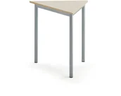 Meble do szkół i przedszkoli - AJ Produkty Biurko BORS TRIANGEL, 800x700x720 mm, brzoza laminat, szary aluminium - miniaturka - grafika 1