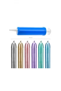 PartyDeco Balony modeliny Glossy 130cm z pompką, mix (1 op. / 30 szt.) MBP1G-000 [15347959] - Pozostałe akcesoria świąteczne - miniaturka - grafika 4