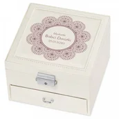 Dzień Babci i Dzień Dziadka - Murrano Szkatułka na Biżuterię Kremowa z Nadrukiem Dla Babci SZKT-BB-008 - miniaturka - grafika 1