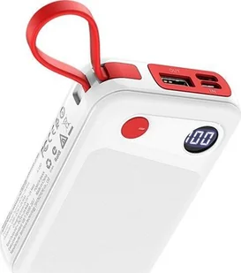 BOROFONE Borofone power bank 10 000 mAh 37Wh z wyświetlaczem LCD i kablem micro USB biały BFO-BT24-M-W - Powerbanki - miniaturka - grafika 5