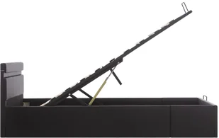 vidaXL Rama łóżka z podnośnikiem i LED, czarna, ekoskóra, 120 x 200 cm - Łóżka - miniaturka - grafika 7