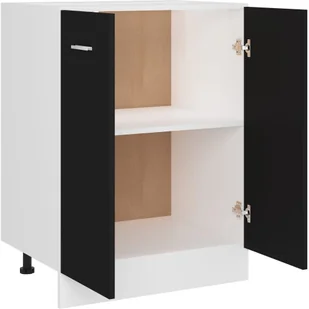 vidaXL Szafka kuchenna, czarna, 60x46x81,5 cm, płyta wiórowa 801189 - Szafki kuchenne - miniaturka - grafika 19