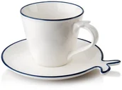 Filiżanki - Affek Design Filiżanka Do Kawy I Herbaty Porcelanowa Ze Spodkiem Porto Biała 250 Ml - miniaturka - grafika 1
