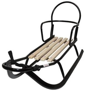 Matpol Sanki Kubuś 2 z oparciem i pchaczem czarne 3877 - Sanki i ślizgacze - miniaturka - grafika 2