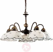 Lampy sufitowe - Kolarz Pięciopunktowa lampa wisząca Nonna biało-niebieska - miniaturka - grafika 1