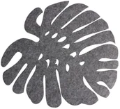 Obrusy i serwetki - UNIGLOB Podkładka filcowa na stół LIŚĆ 38 x 38 cm szara - miniaturka - grafika 1