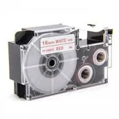 Papier do drukarek - Casio Taśma zamiennik XR-18WER 18mm x 8m czerwony druk / biały podkład - miniaturka - grafika 1