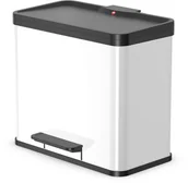 Kosze na śmieci - Hailo Kosz na śmieci z pedałem Oko Trio Plus, rozmiar L, 3x9 biały Werk (0633-230) - miniaturka - grafika 1