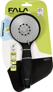 FALA Słuchawka prysznicowa Salto Black 3 funkcyjna SOFTtouch 75619 ZYSKAJ RABAT 30 ZŁ 75619 - Słuchawki prysznicowe - miniaturka - grafika 2
