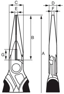 BAHCO szczypce półokrągłe wydłużone 200mm, rękojeść wielokomponentowa VDE, [2430 S-200] 2430 S-200 - Kombinerki i obcęgi - miniaturka - grafika 2