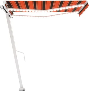 VidaXL Lumarko Ręcznie zwijana markiza z LED, 350x250 cm, pomarańczowo-brązowa - Markizy - miniaturka - grafika 3